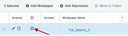 Screen capture showing the Information icon.